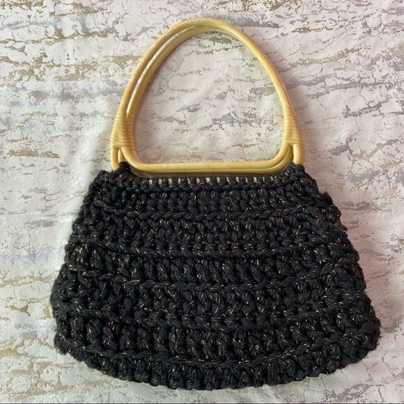 Vintage Crochet Carpet Handbag  - Picture 8 of 9